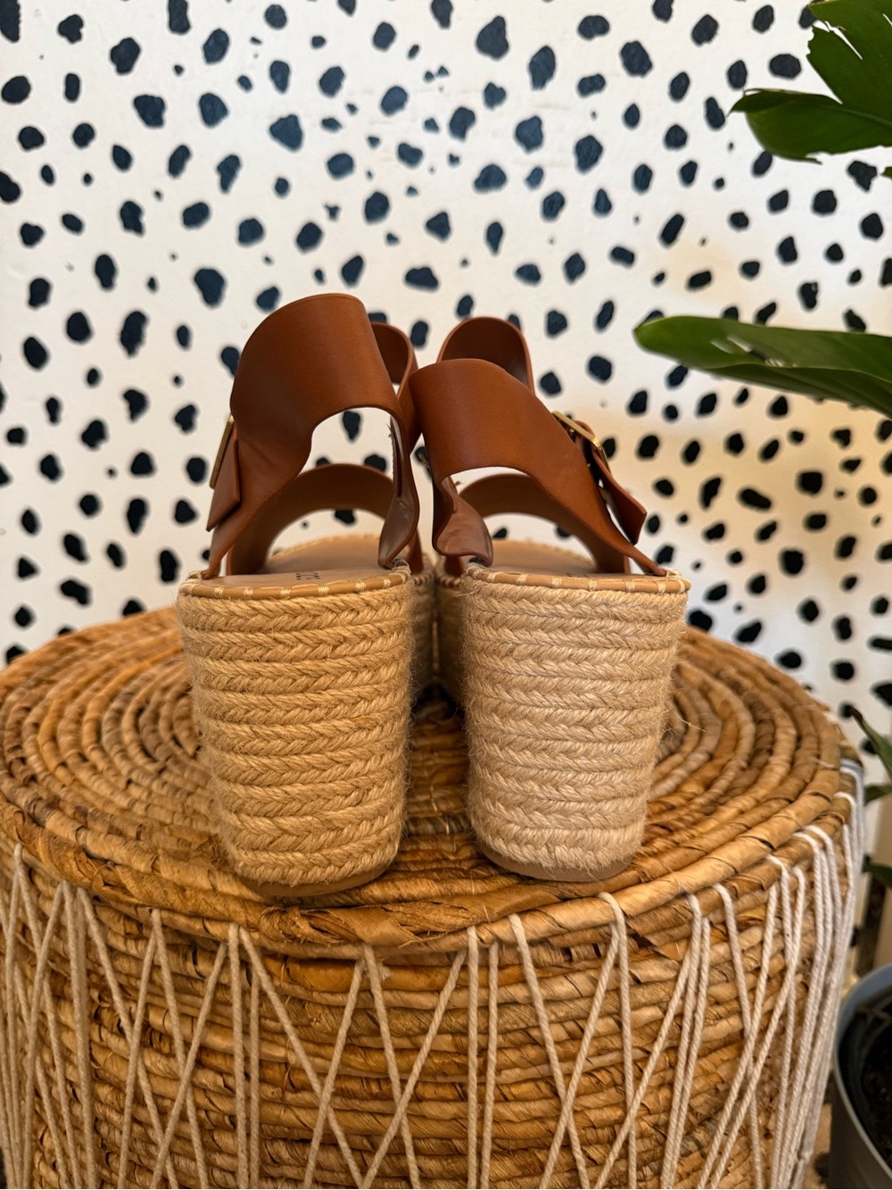 Soda Brown Espadrille Platform Wedge Sandals - Picture 3 of 5